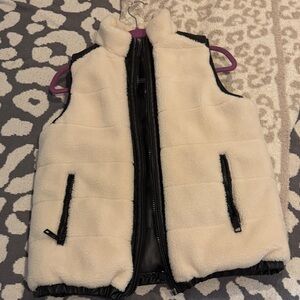 Rebecca Minkoff Sherpa and faux leather vest reversible